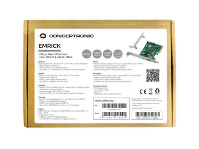 Conceptronic EMRICK09G interfacekaart/-adapter Intern USB 3.2 Gen 2 (3.1 Gen 2) Conceptronic EMRICK09G interfacekaart/-adapter Intern USB 3.2 Gen 2 (3.1 Gen 2)