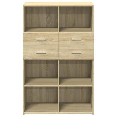 Hoge kast 80x42,5x124 cm bewerkt hout sonoma eikenkleurig