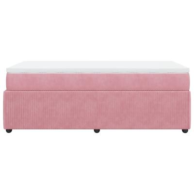Boxspring met matras fluweel roze 160x200 cm