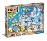 Clementoni wereldkaart puzzel disney frozen, 1000st. - thumbnail