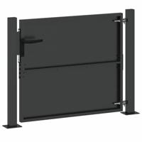 Tuinpoort met slot Zwart 105 x 100 cm Poedergecoat staal - thumbnail