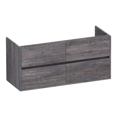 Brauer Adore - Onderkast - 120 cm - met 4 Softclose Lades Greeploos en 2 Sifon Uitsparingen - Driftwood