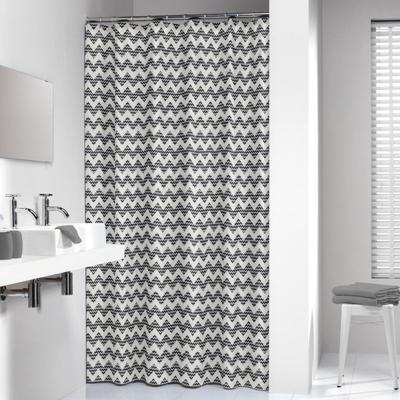 Sealskin douchegordijn Motif 100% polyester zwart print 180x200 cm