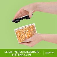Sistema Voorraaddoos Tritan Vierkant 460 ml Transparant/Zwart - thumbnail