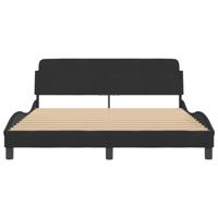 Bedframe zonder matras 160x200 cm fluweel zwart - thumbnail