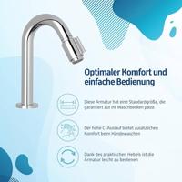 Saqu Essential 2.0 luxe fonteinkraan met C-uitloop chroom - thumbnail