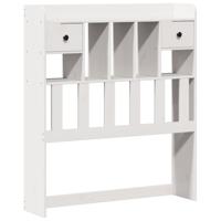 Bed met boekenkast zonder matras grenenhout wit 90x190 cm - thumbnail