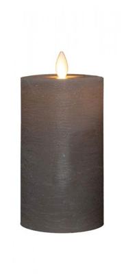 Stompkaars rustiek wax bewegende vlam 12,5x7,5 cm taupe Anna's Collection - Annas collection