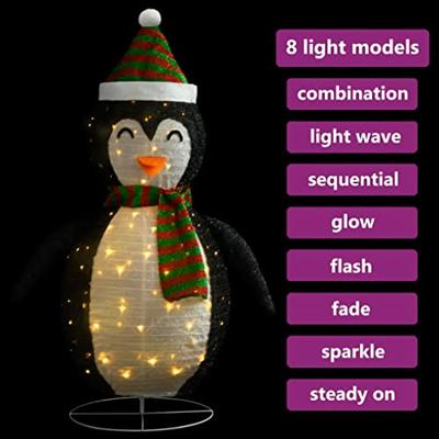 VidaXL Kerstpinguïn decoratief led 120 cm luxe stof