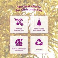 Kunstkerstboom half met standaard smal 150 cm goudkleurig - thumbnail