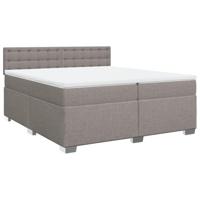 Boxspring met matras stof taupe 200x200 cm - thumbnail