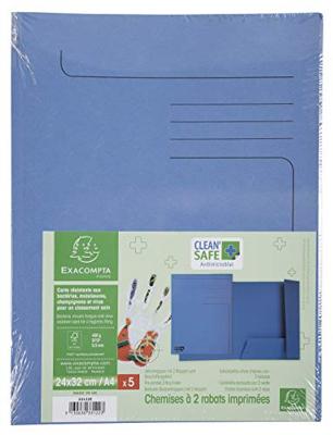Dossiermap exacompta cleansafe 2kleppen blauw