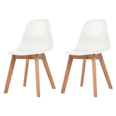 VidaXL Eetkamerstoelen 2 st kunststof wit