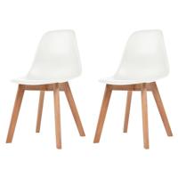 VidaXL Eetkamerstoelen 2 st kunststof wit - thumbnail