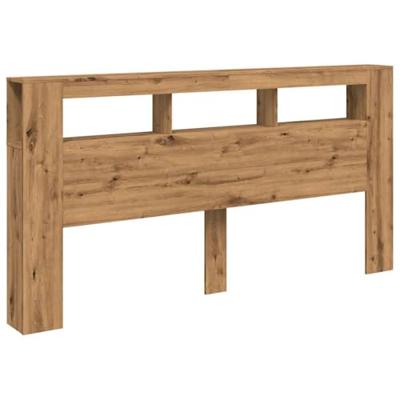 Hoofdeinde met LED 200x18,5x103,5 cm hout artisanaal eikenkleur