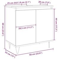 Badkamerkast 58x33x60 cm bewerkt hout oud houtkleurig - thumbnail