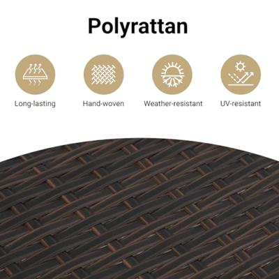 6-delige Loungeset met kussens poly rattan bruin
