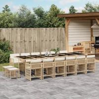 17-delige Tuinset met kussens poly rattan beige - thumbnail