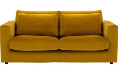 Goossens Bank Ravenia geel, stof, 2,5-zits, stijlvol landelijk