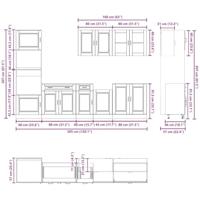7-delige Keukenkastenset Kalmar bewerkt hout gerookt eiken - thumbnail