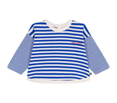 Baby T-shirt van katoen met lange mouwen, gestreept PETIT BATEAU blauw Baby T-shirt van katoen met lange mouwen, gestreept PETIT BATEAU blauw