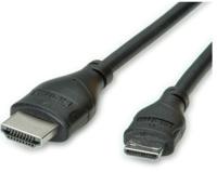 ROLINE Monitorkabel HDMI High Speed met Ethernet, HDMI Male - Mini HDMI Male, 0,8 m - thumbnail