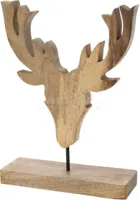 Rendier Ornament op Standaard Hout 28cm - thumbnail