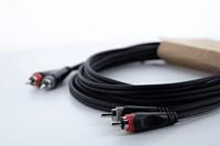 Cordial 14837 Jackplug / Cinch Audio Aansluitkabel [2x Cinch-stekker - 2x Cinch-stekker] 3 m Zwart PVC-mantel, Tweelingkabel - thumbnail