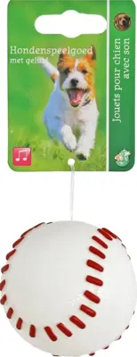 Boon hondenspeelgoed honkbal tpr met piep 6 centimeters wit