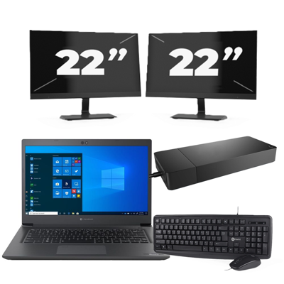 Dynabook Dynabook Tecra A40-G - Intel Core i3-8e Generatie - 14 inch - 8GB RAM - 256GB SSD - Windows 11 Home + 2x 22 inch Monitor Dynabook Dynabook Tecra A40-G - Intel Core i3-8e Generatie - 14 inch - 8GB RAM - 256GB SSD - Windows 11 Home + 2x 22 inch Monitor