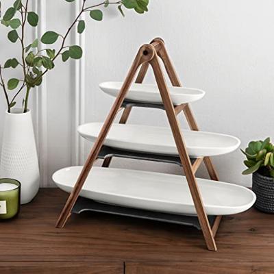 Villeroy & Boch Etagere / Serveertoren Artesano Original - Hout - 3-Laags - met serveerschalen - thumbnail
