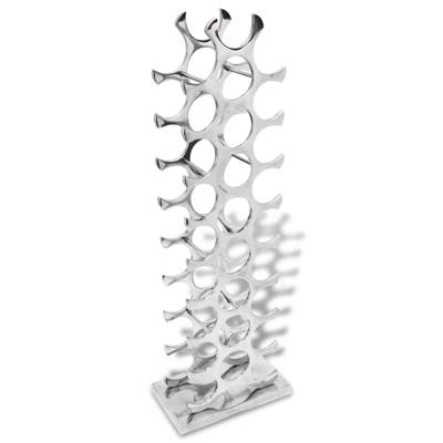 VidaXL Wijnrek 27 flessen zilverkleurig aluminium VidaXL Wijnrek 27 flessen zilverkleurig aluminium