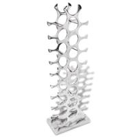 VidaXL Wijnrek 27 flessen zilverkleurig aluminium - thumbnail