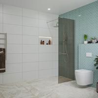 Fortifura Galeria inloopdouche - 70x200cm - rookglas - wandarm - Geborsteld RVS PVD (RVS) SW797941/SW797908 - thumbnail