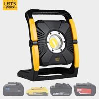 LED&apos;s Work 18V Acculamp Werklamp - Incl Adapters - LED Werklamp 5000lm - Klasse 3 • IP54 • IK08 • Dimbaar • Compatibel met Makita, Bosch, DeWalt & Metabo - thumbnail