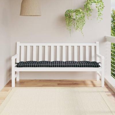 VidaXL Tuinbankkussen 180x50x7 cm oxford stof ruitpatroon zwart
