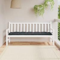 VidaXL Tuinbankkussen 180x50x7 cm oxford stof ruitpatroon zwart - thumbnail