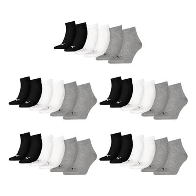 3-paar Quarter sokken - Elastisch katoenen sokken voor dames en heren - Zwart - Grijs - wit - Blauw