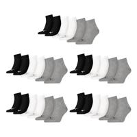 3-paar Quarter sokken - Elastisch katoenen sokken voor dames en heren - Zwart - Grijs - wit - Blauw - thumbnail