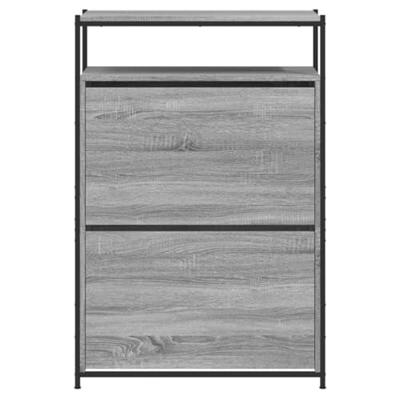 Schoenenkast 75x34x112 cm bewerkt hout grijs sonoma eikenkleur