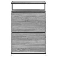 Schoenenkast 75x34x112 cm bewerkt hout grijs sonoma eikenkleur - thumbnail