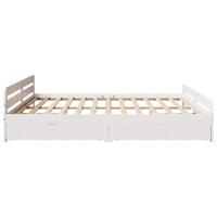 Bedframe zonder matras massief grenenhout wit 200x200 cm - thumbnail