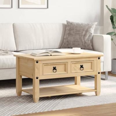 Salontafel met lades Corona 85x50x45 cm massief grenenhout