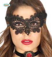 Geborduurde zwarte oogmasker - thumbnail