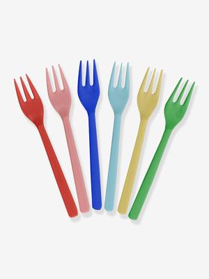 Taartvorken in melamine set van 6 RICE meerkleurig Taartvorken in melamine set van 6 RICE meerkleurig