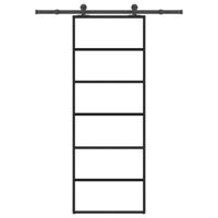 Schuifdeur met beslag 76x205 cm ESG-glas en aluminium - thumbnail
