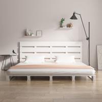 Bedframe zonder matras massief grenenhout wit 180x200 cm - thumbnail