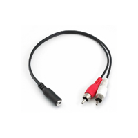 Jack 3.5mm Stereo Female to Dual RCA Stereo Audio Adapter Cable,0.2m - thumbnail
