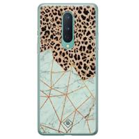 OnePlus 8 siliconen hoesje - Luipaard marmer mint - thumbnail