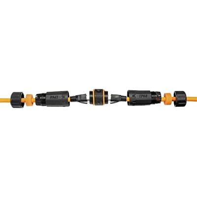 Renkforce RJ45 Netwerk Adapter CAT 6A [1x RJ45-bus - 1x RJ45-bus] Zwart Waterdicht, UV-bestendig, Vergulde steekcontacten - thumbnail